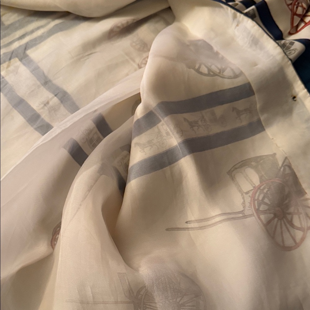 Charming Vintage SETA PURA DRESS Cream and with Carriage Print HERMES FLARE ❤️ - Picture 12 of 14